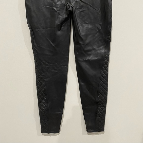 SPANX Quilted Faux Leather Leggings Very Black 20248R Size Large Revolve Concert - Picture 10 of 15